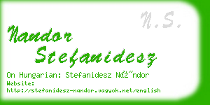 nandor stefanidesz business card